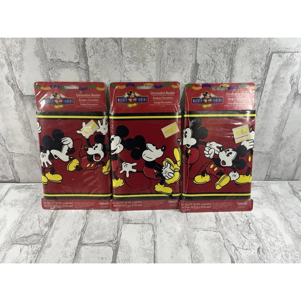 Mickey Mouse Wallpaper Self Stick Border  5 yd x 6.83